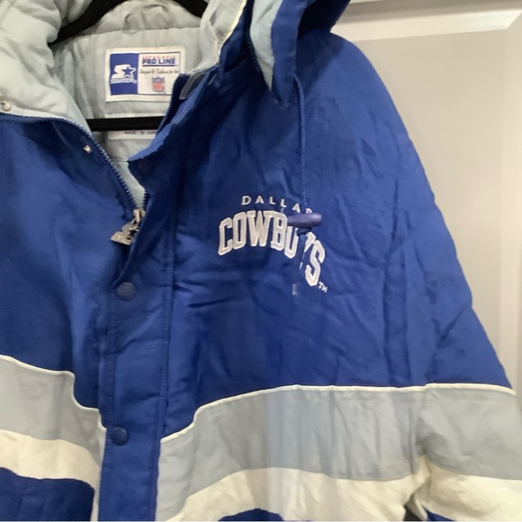Vintage 90s Starter Pro Line Dallas Cowboys Jacket Pullover NFL Full Zip Size L - Picture 7 of 16